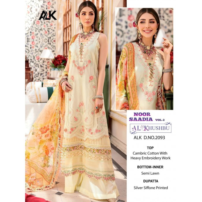 Alkhushbu Noor Sadia Vol 2 Cambric Cotton Pakistani Salwar Suits